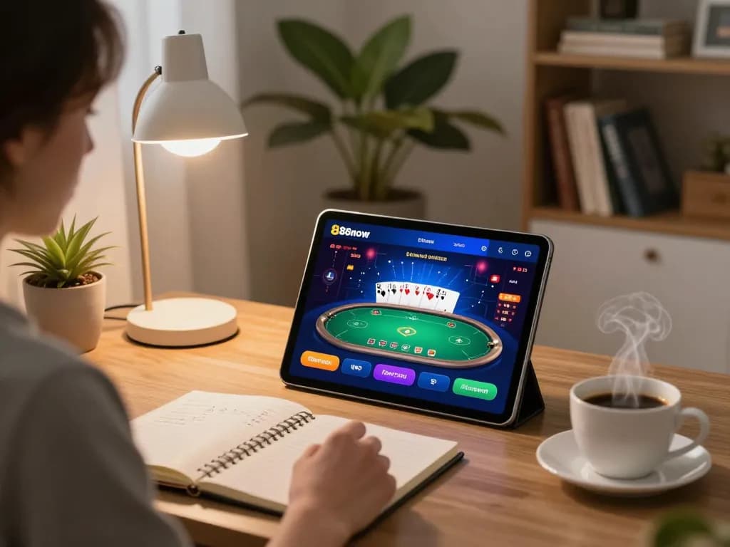 Engaging in multiplayer games on 888now com in a cozy home environment, showcasing online gaming.