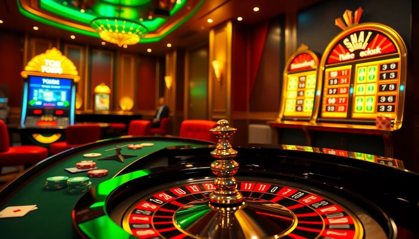 Experience the thrill of online gambling with tg88 link, showcasing a vibrant casino environment full of excitement.