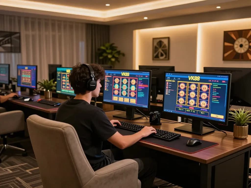 Experience VK88 online gaming with a player engaged in multiple casino games.