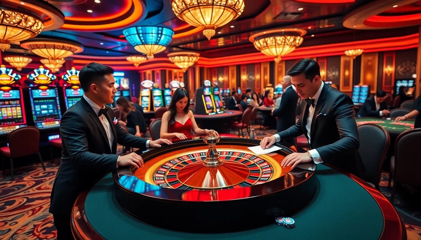Experience intense betting action at Ku88's glamorous casino tables filled with excitement.
