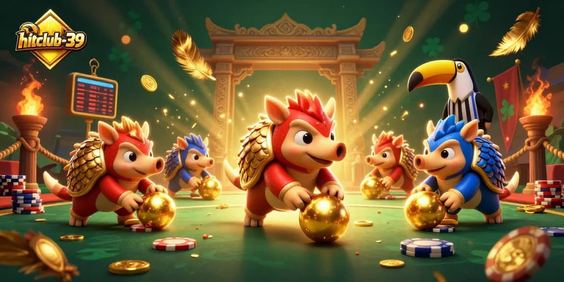 Engage in exciting gameplay with hitclub-39 featuring vibrant pangolins and poker chips.