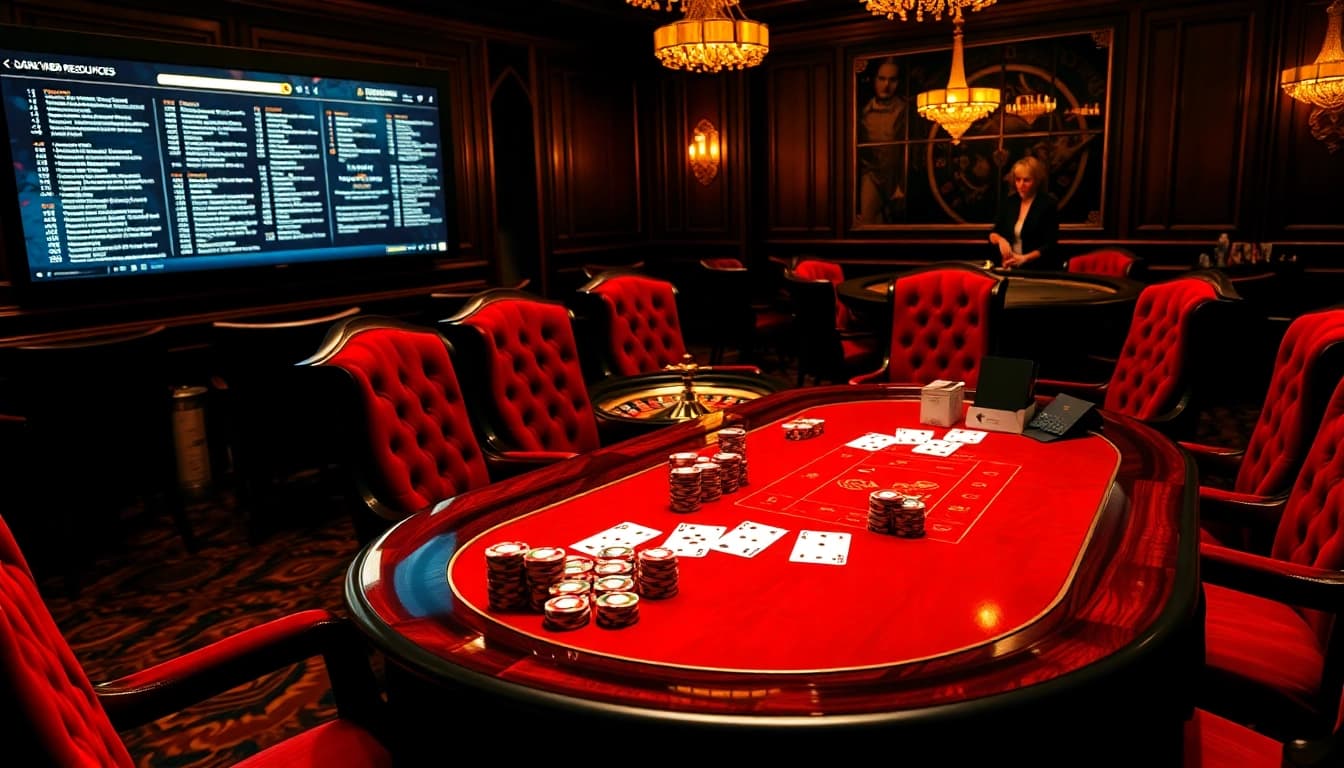 Engage with the hidden wiki in a luxurious casino setting with poker chips and cards.