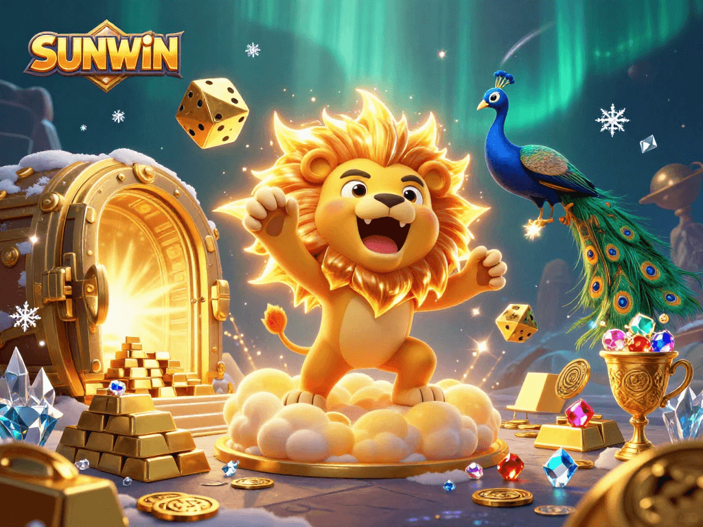 SUNWIN brings excitement to players as the roaring sun lion commands a vibrant casino realm filled with golden treasures.