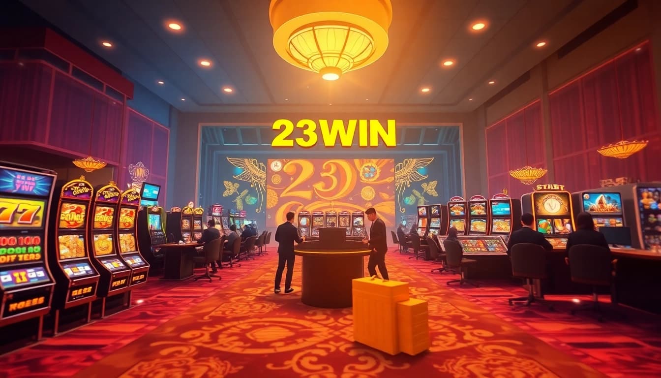 Experience the excitement of the Trang Chủ 23WIN online casino interface featuring various games and player interactions.