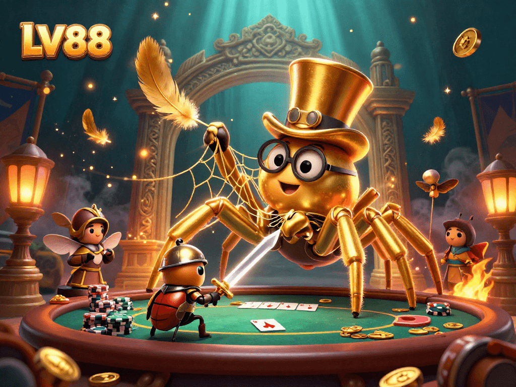 Engage with LV88's thrilling poker scene featuring adventurous characters and rich casino elements.