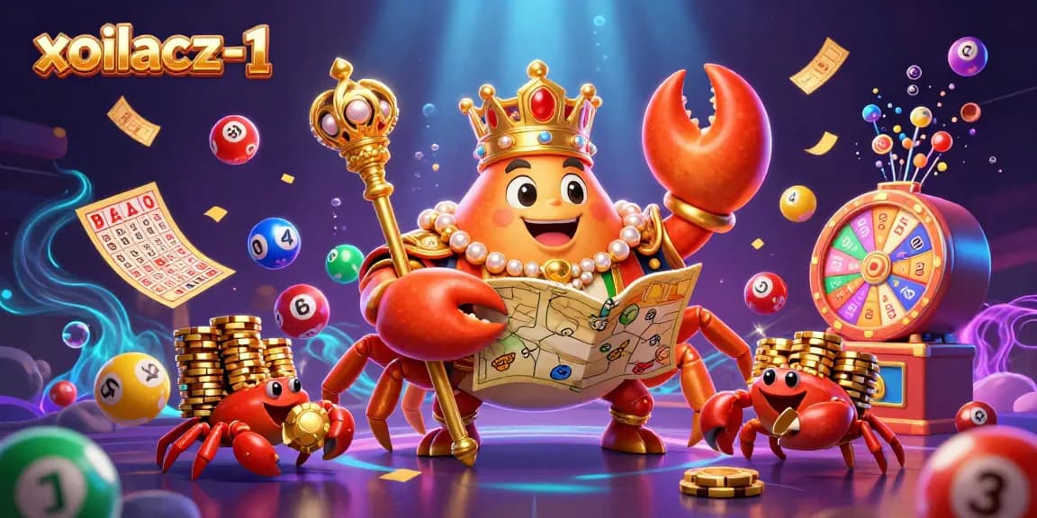 Xoilacz-1 engages players with a vibrant lottery scene featuring the crab emperor and dynamic game elements.
