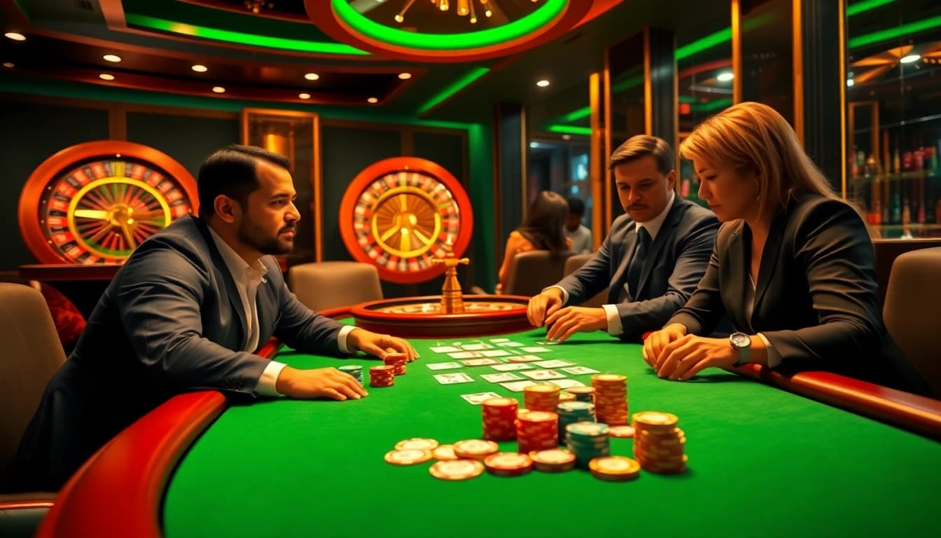 Join the excitement at trang chủ mi88 with a vibrant casino atmosphere featuring poker and roulette.