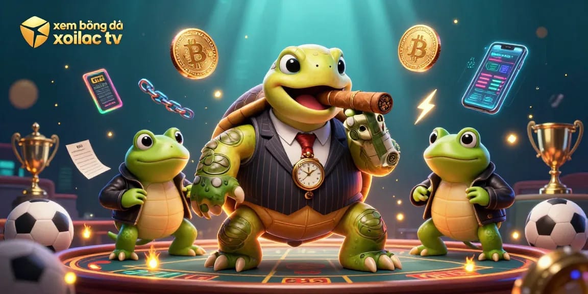 Xem bóng đá xoilac tv enhances sports viewing excitement with whimsical 3D characters in a vibrant scene.