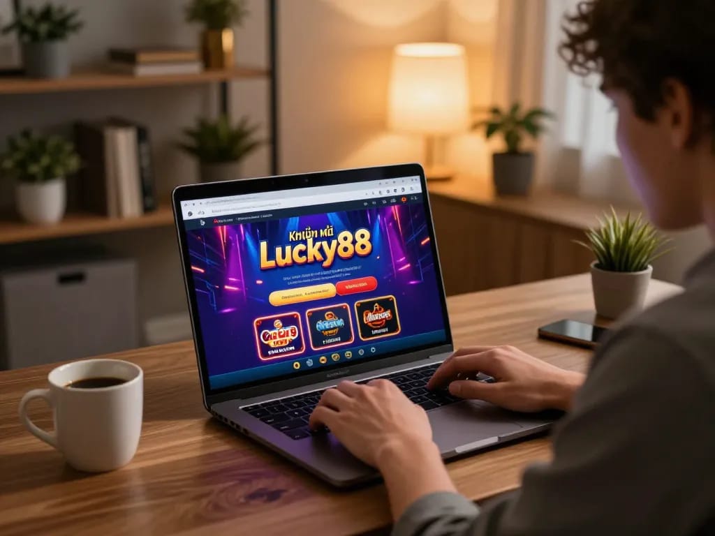 Player exploring Khuyến mãi lucky88 offers while gaming online at home.