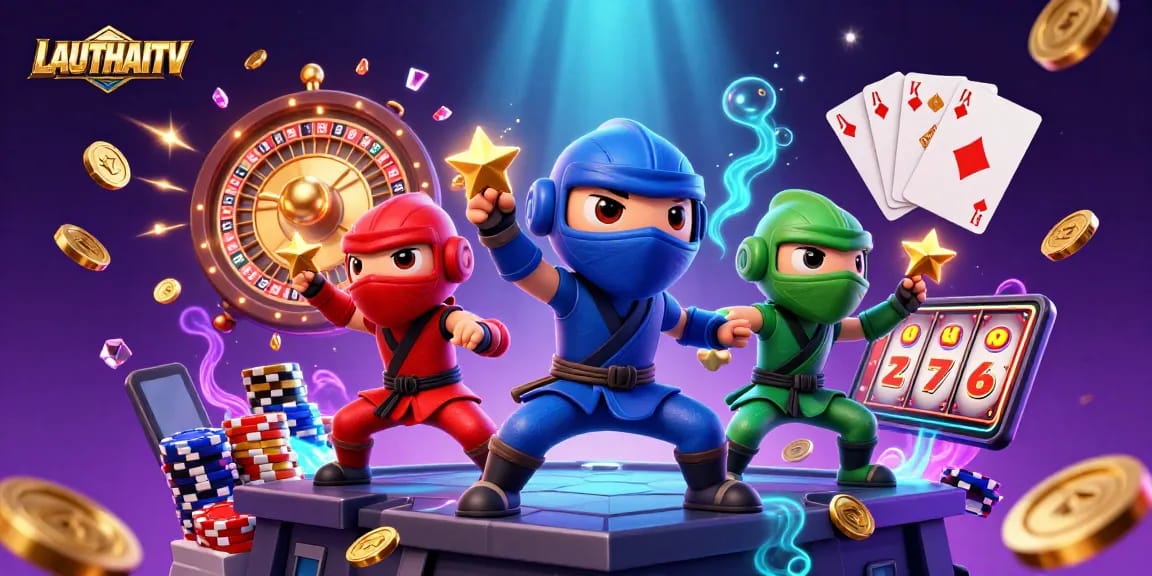 Engage with the exciting action at LAUTHAITV, where ninja chameleons thrive amidst a vibrant casino atmosphere.
