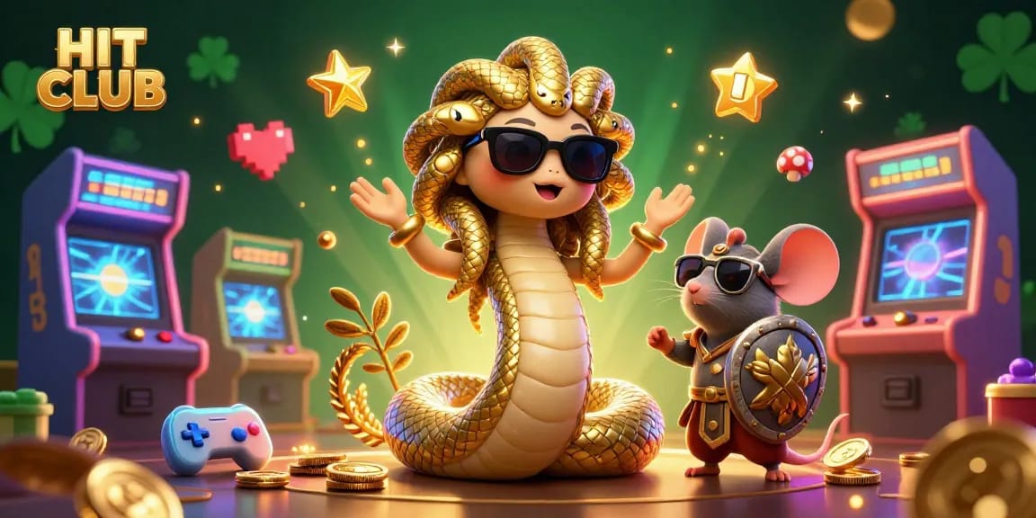 Engage in thrilling gameplay at HIT CLUB with dynamic characters and vibrant casino elements.