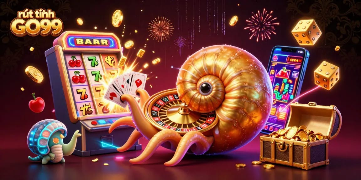 Experience rút tiền GO99 with a vibrant 3D casino scene showcasing exciting jackpots and engaging gameplay.