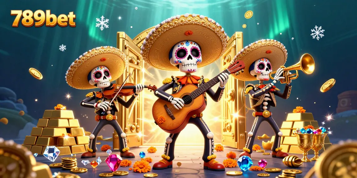 Experience thrilling wins at 789bet with vibrant mariachi and treasures lighting up the casino atmosphere.