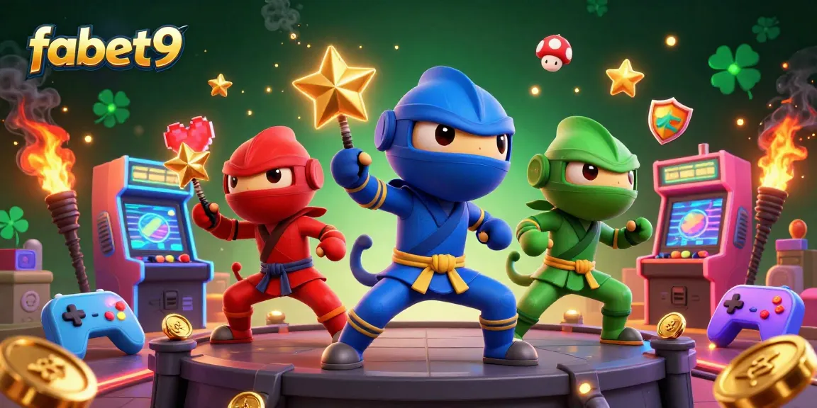 Experience the thrill of fabet9 with a vibrant scene featuring ninja chameleons on a casino-themed rooftop.