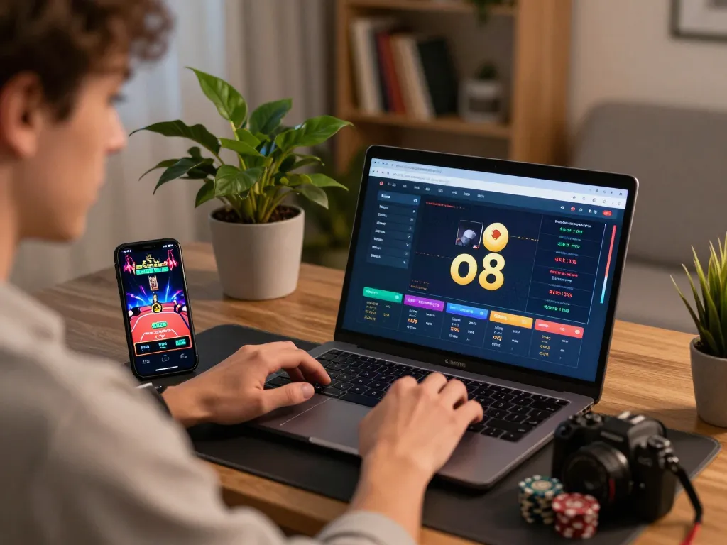 Engaging user experience on o8 platform showcasing online gambling adventures with poker and sports betting.