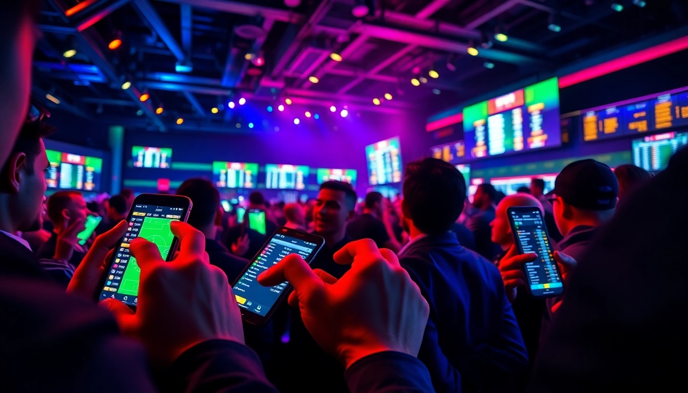 Live football betting excitement at https://keonhacai.study/ with vibrant digital screens and passionate bettors.