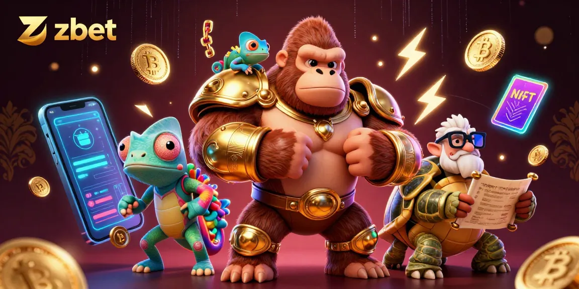 ZBET players experience powerful gaming with unique characters and vibrant elements in a thrilling casino scene.
