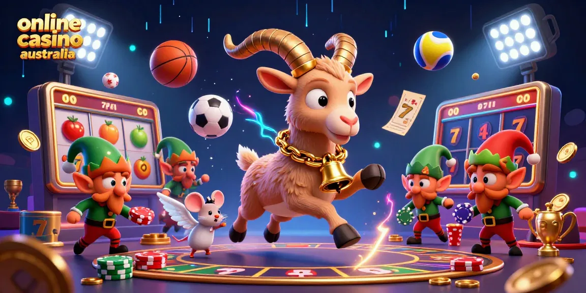 Experience the thrill of online casino australia with festive characters and dynamic casino elements.