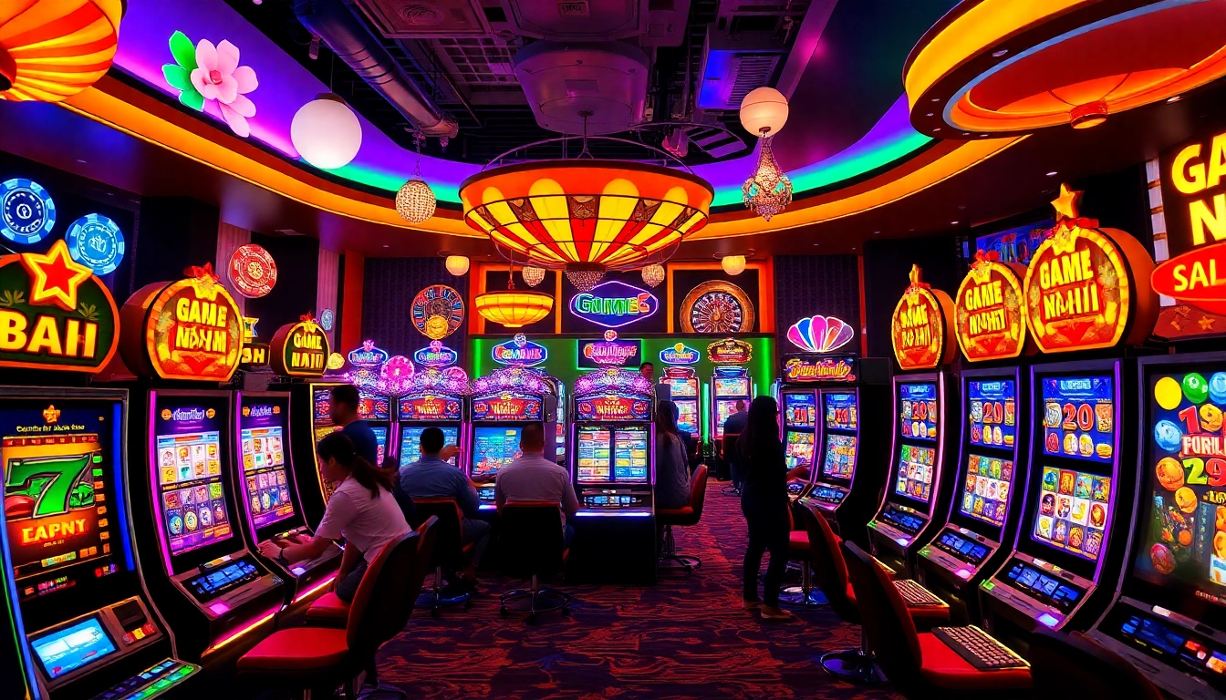 Experience the thrill of Game Nổ Hũ with exciting slot machines and vibrant casino atmosphere.