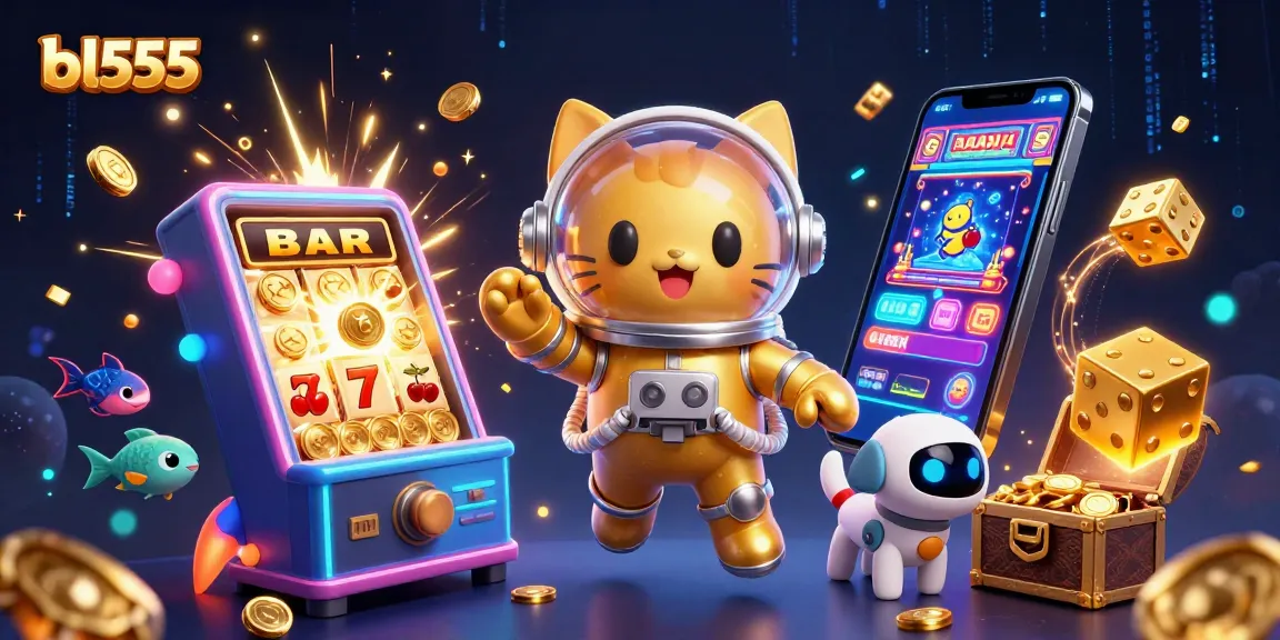 Engage with the exciting gameplay at bl555 while seeing a vibrant 3D casino illustration.