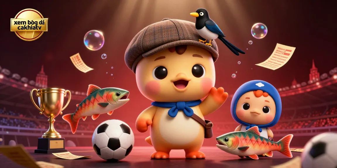 Engaging illustration showcasing xem bóng đá cakhiatv with cartoon characters involved in sports betting activity.
