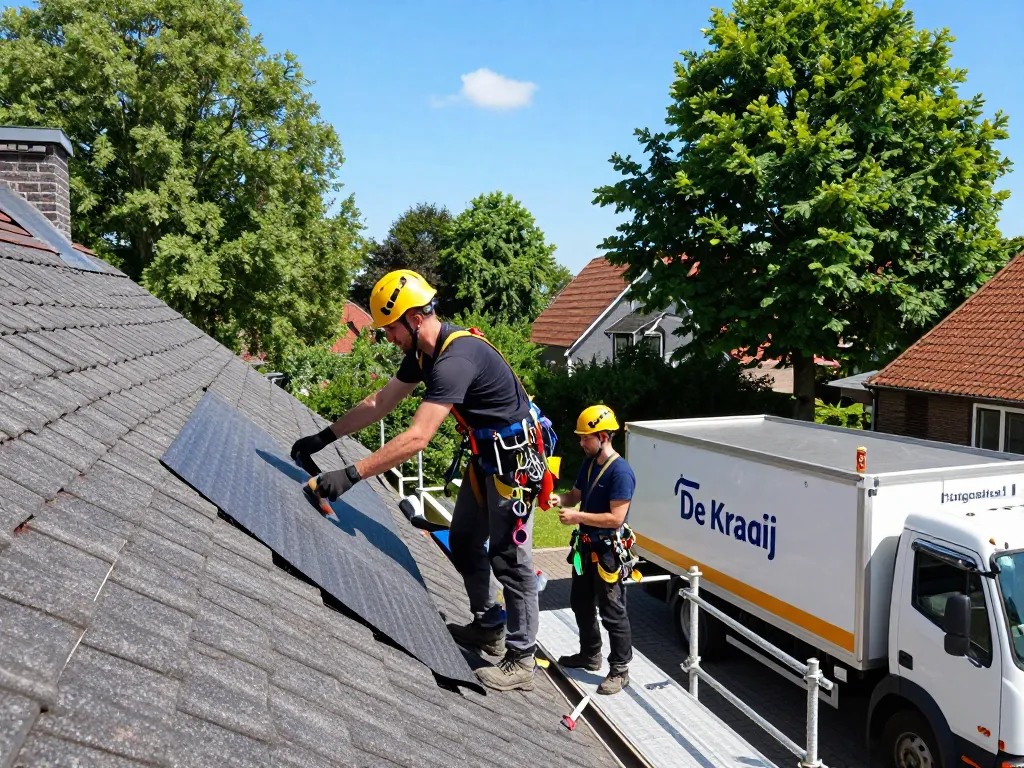 Deskundige dakdekker in Harderwijk die duurzaam dakmateriaal aanbrengt, en de professionele dakdekker diensten van De Kraaij toont.