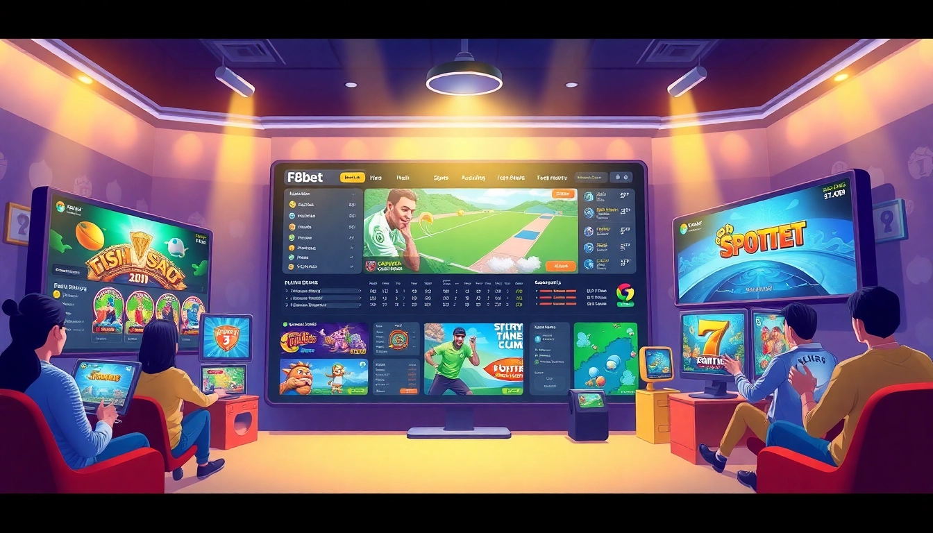 The engaging F8bet online betting platform with diverse gaming options and vibrant visuals.