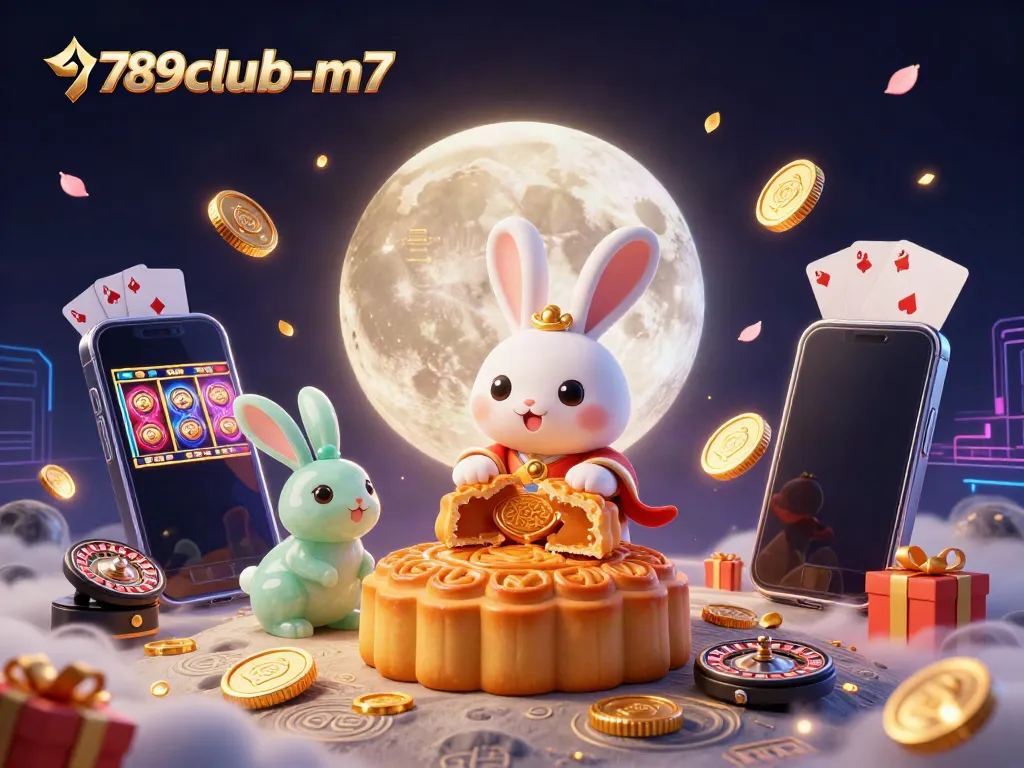 Engage in exciting gameplay at 789club-m7 with a vibrant 3D casino scene featuring a moon rabbit.