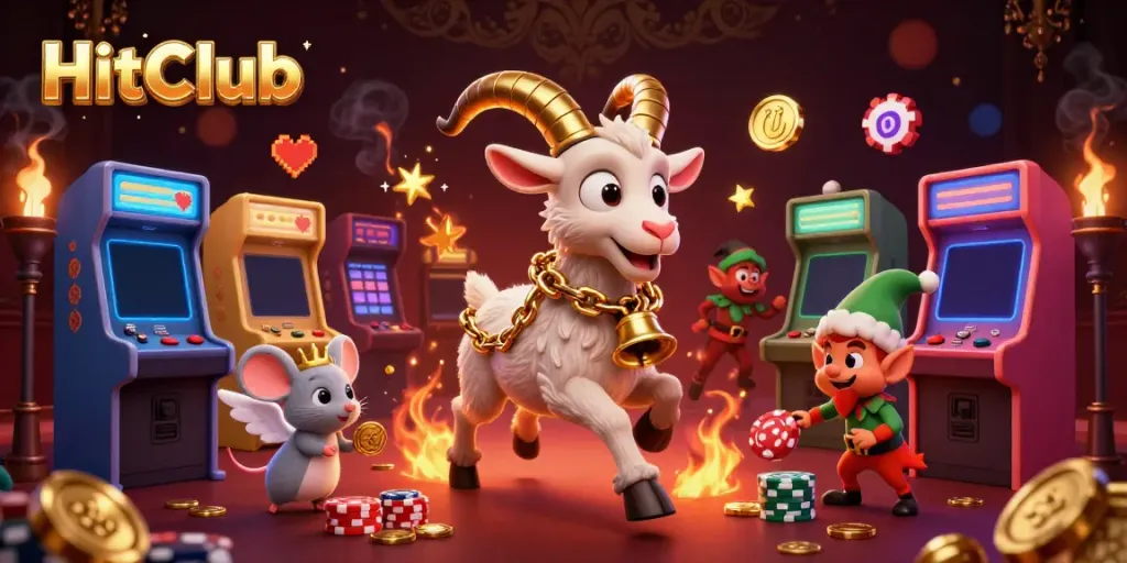 Experience fun at HitClub's holiday-horror casino with Krampus, angel mouse, and mischievous elf gremlins.