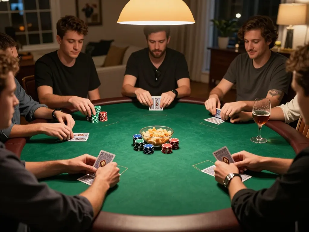 Engaged players enjoying a poker game at home while using Ko66 strategies for success.