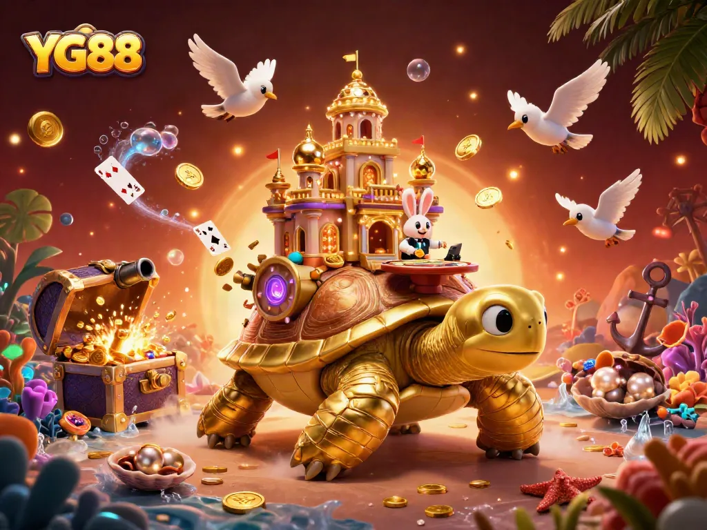 Experience thrilling wins at YG88 with our captivating casino adventure illustration featuring vibrant game elements.