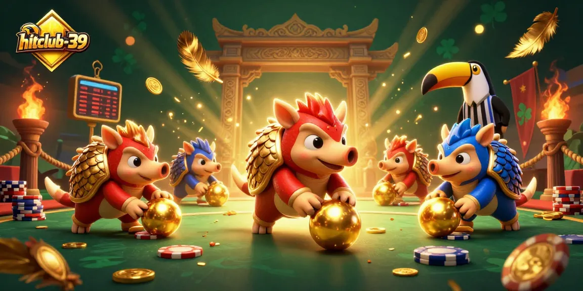 Engage in exciting gameplay with hitclub-39 featuring vibrant pangolins and poker chips.