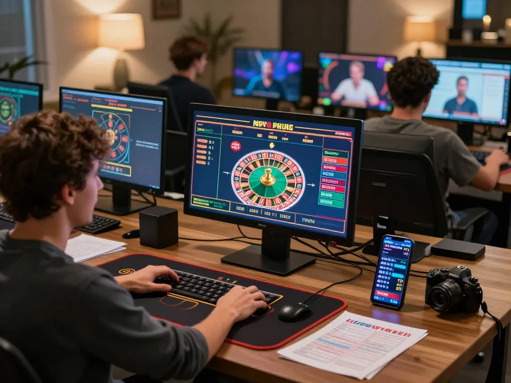 Players engaging with online fabet games strategically in a comfortable home setting.