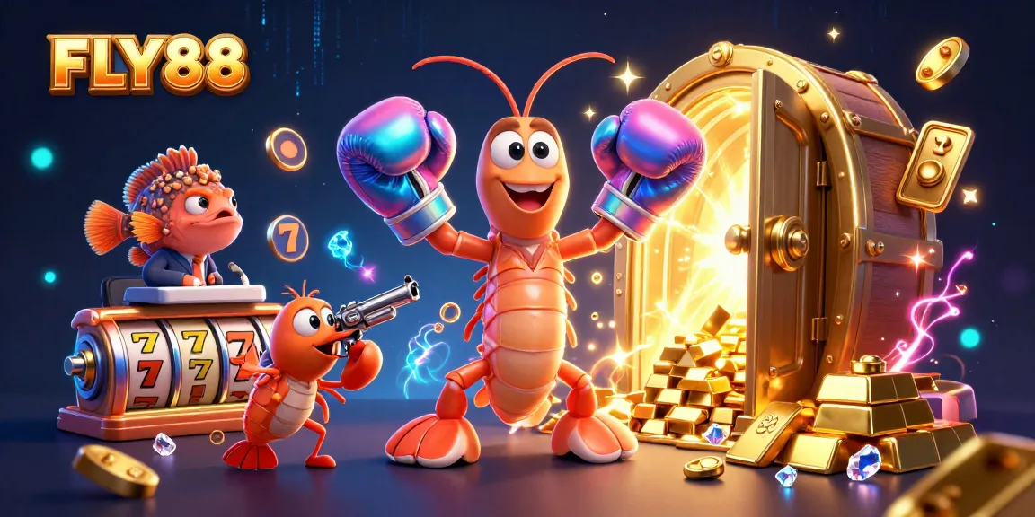 FLY88 offers thrilling slot gaming with vibrant visuals and dynamic action featuring colorful characters.