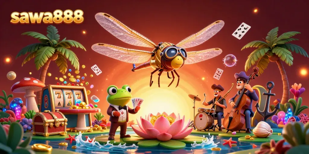 Engage with sawa888's thrilling gameplay featuring vibrant slot themes and casino elements.