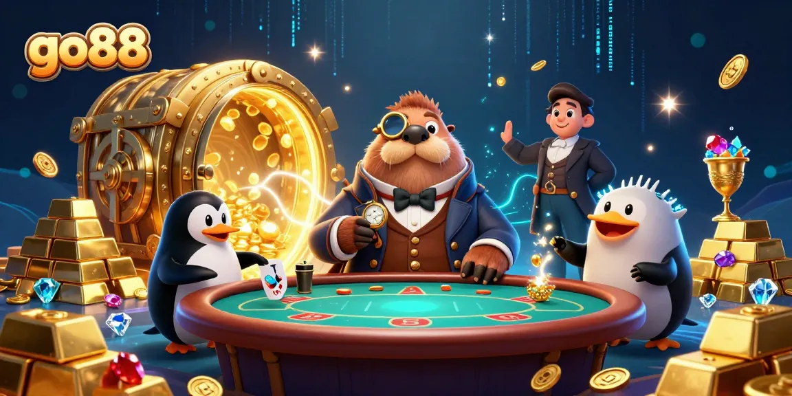 Go88 card players at an underwater poker table, showcasing an exciting gambling scene.