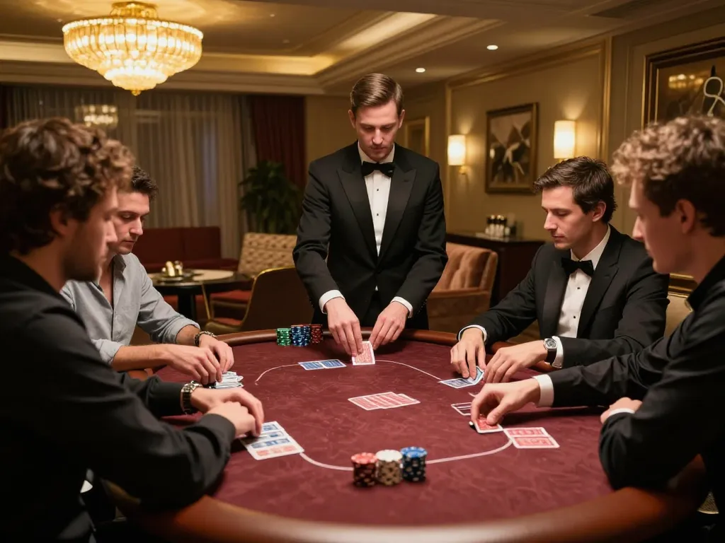 Engaging poker game scene at 8XX VIP with players showcasing strategy and excitement around a luxury table