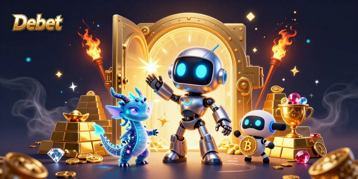 Experience thrilling gambling adventures at Debet with vibrant 3D visuals of games and treasures