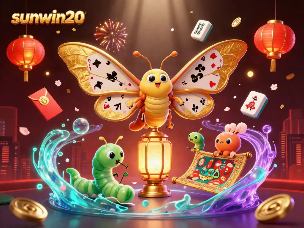 Experience thrilling gaming action at sunwin20 with captivating visuals of casino elements and vibrant characters.
