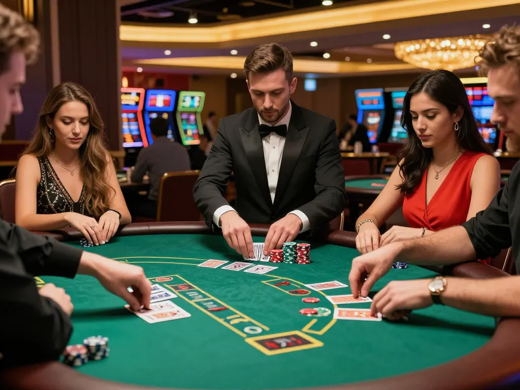 Players engage in intense gameplay at TIP88 blackjack table, showcasing strategy and excitement