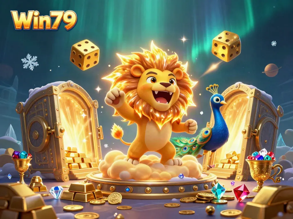 Experience Win79's vibrant online gaming world with dazzling treasures and captivating characters.