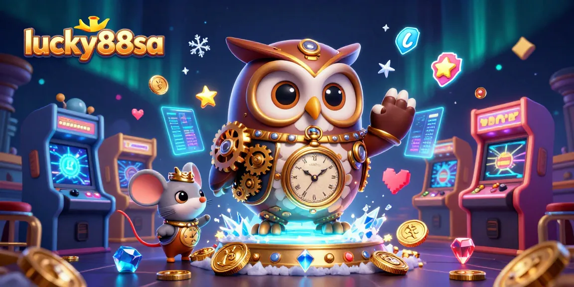 Experience the thrill of lucky88sa with a vibrant 3D casino illustration showcasing dynamic gaming elements.