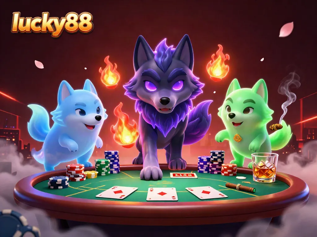 Experience exciting gameplay with lucky88 featuring glowing wolves and vibrant casino elements.