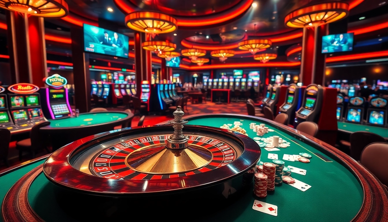 Experience the thrill of gambling at https://8live.date/ with a vibrant casino scene featuring roulette and poker.