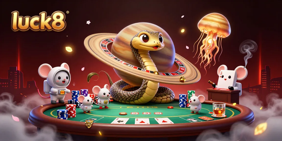 Experience luck8 by betting on a cosmic roulette setup with vibrant astronaut mice!