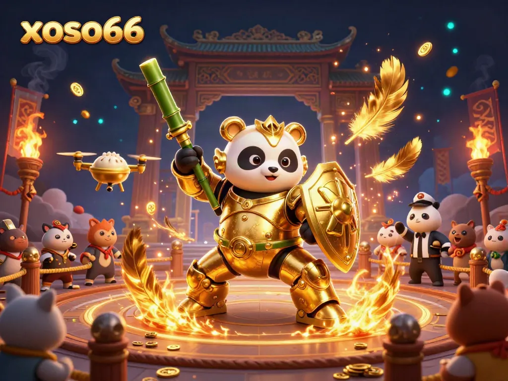 Experience exhilarating gaming with xoso66's vibrant 3D illustration showcasing intense gameplay.
