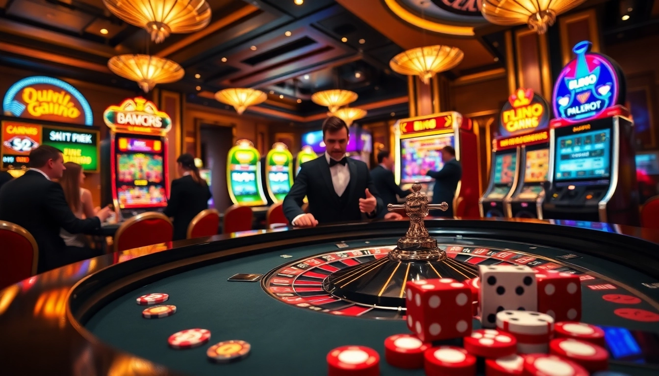 Engaged players enjoying the thrill of gambling at MMOO's luxurious casino tables and slot machines.