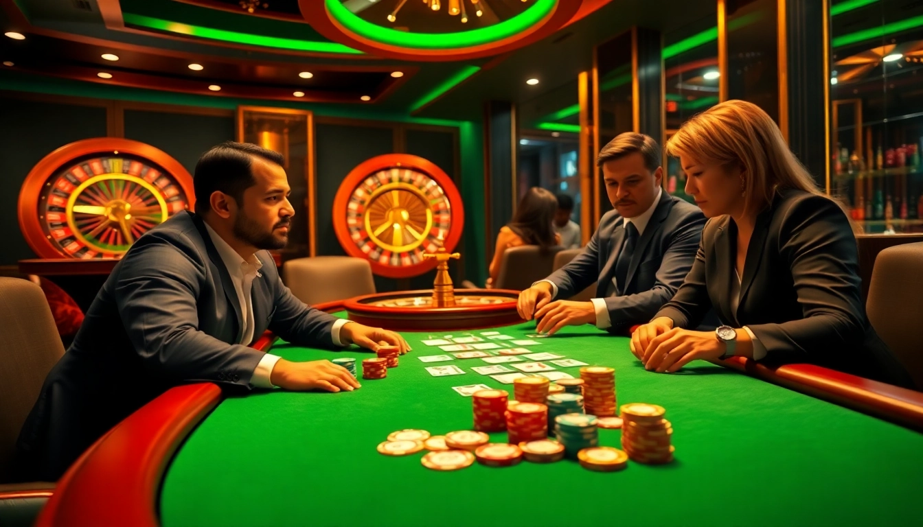 Join the excitement at trang chủ mi88 with a vibrant casino atmosphere featuring poker and roulette.