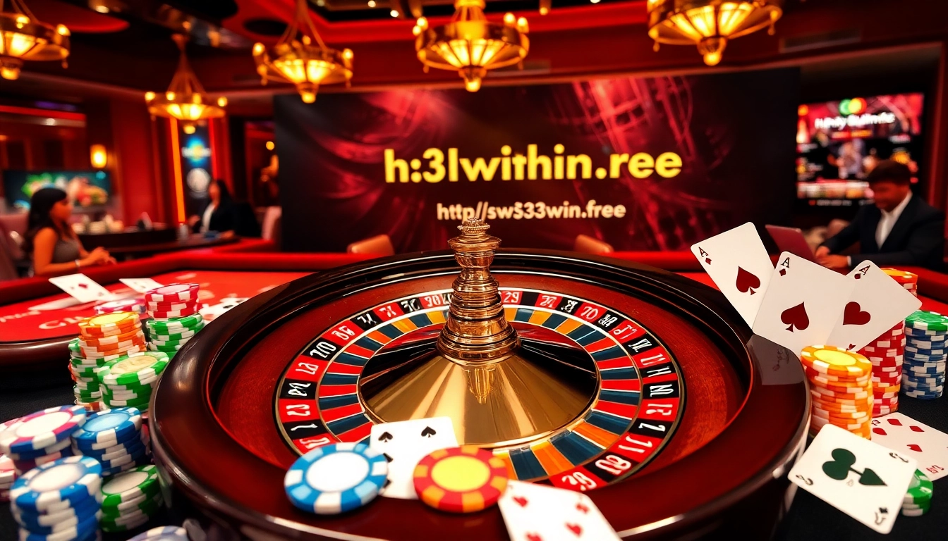 Experience the thrill of gambling with exciting games at https://33win.free/, featuring roulette, poker chips, and vibrant casino vibes.