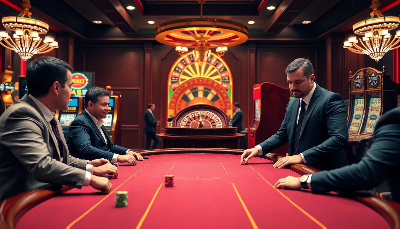 Intense poker action at F8BET, showcasing an elegant casino interface with players and chips.